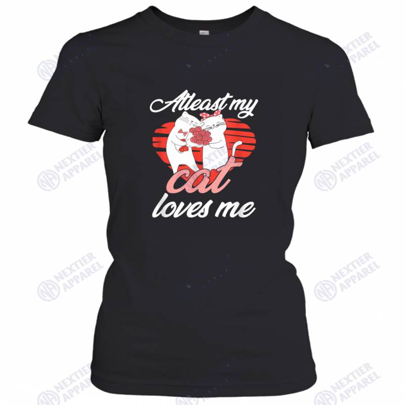 Valentines Day Cat Mom Dad Kitten Lover My Cat Loves Me Women’s T-Shirt