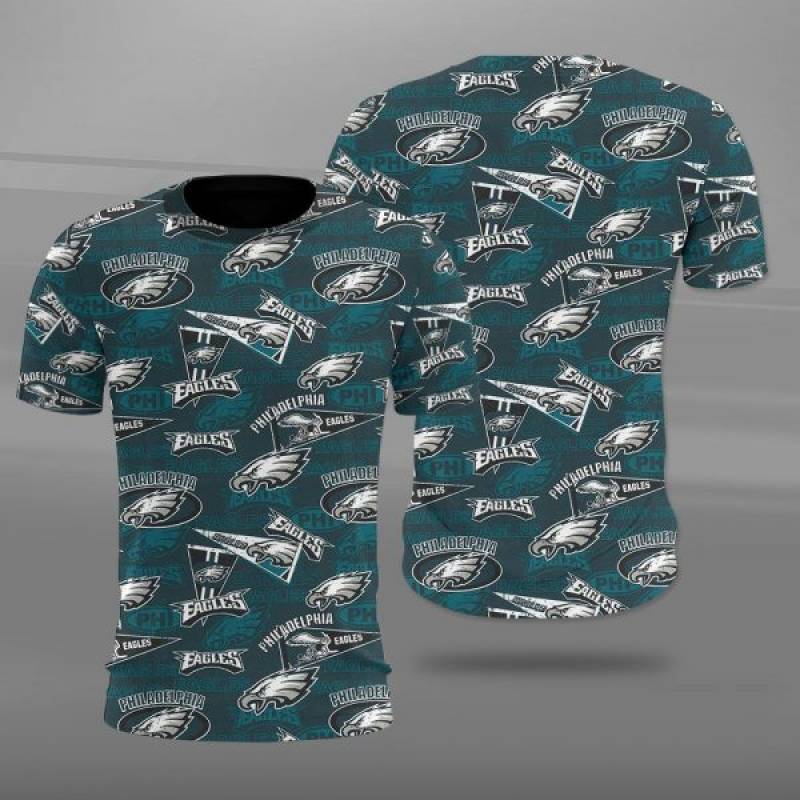 Men / Women Philadelphia Eagles All Over Print 3D T-shirt, Philadelphia Eagles All Over Print Logo Eagles T-shirt