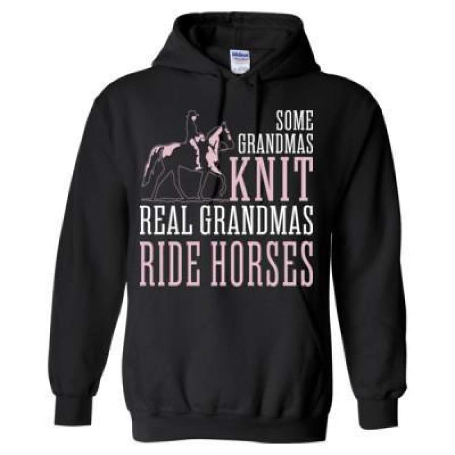 AGR Some Grandmas Knit Real Grandmas Ride Horses – Heavy Blend™ Hooded Sweatshirt