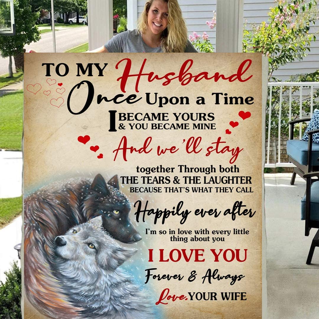 To my husband love your wife personalized custom 3d custom fleece photo blanket fan gift