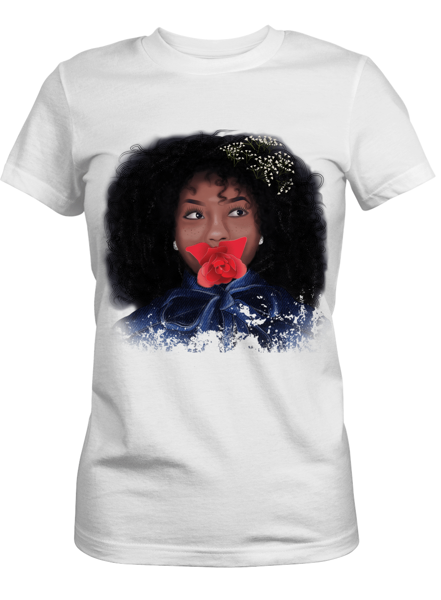 Shirt For Black Girl Rosy Atractive Afro Black Girl Art Shirt For Black Women