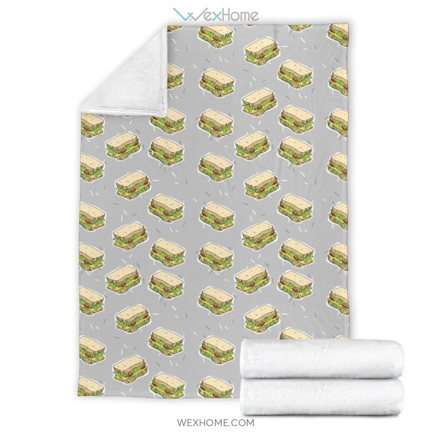 Sandwich Pattern Print Design Grey Premium Blanket