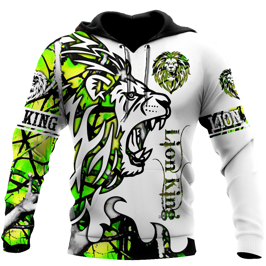 Beautiful Lion Green Tattoo Camo 3D All Over Printed Hoodie For Men And Women