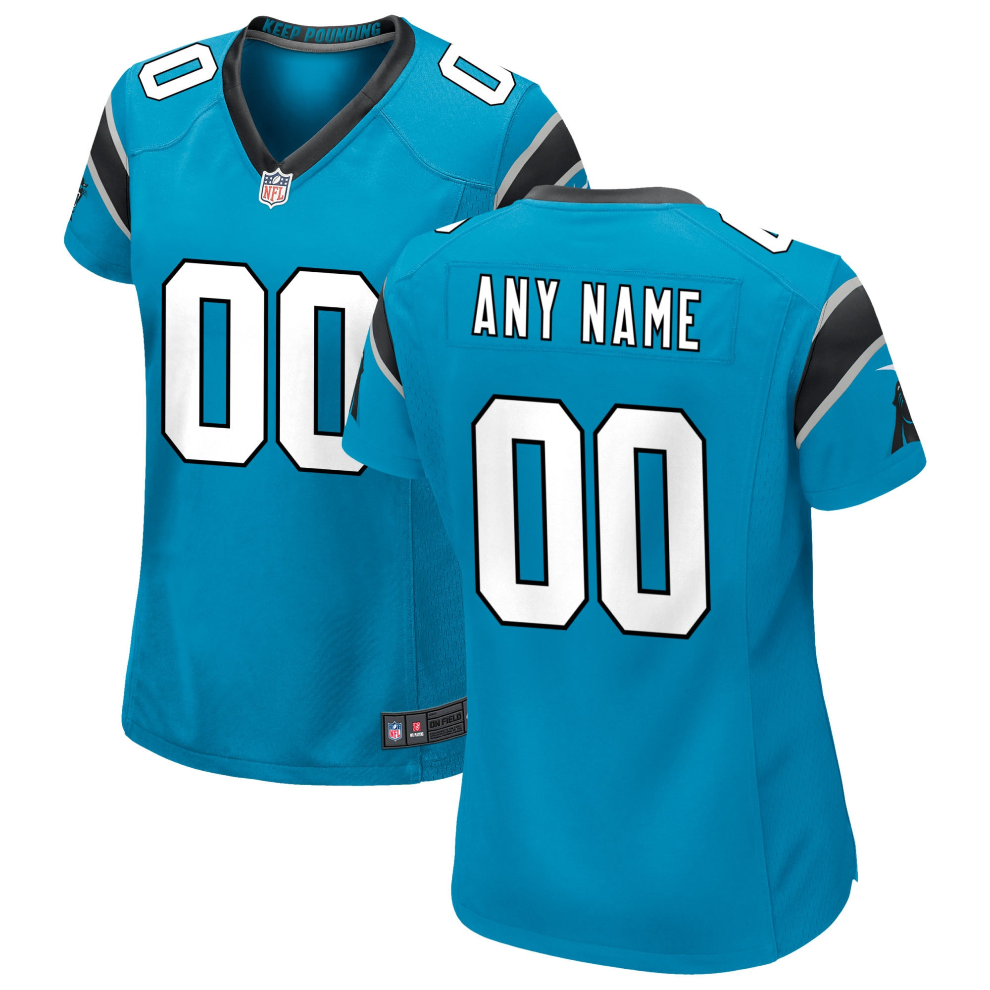 Carolina Panthers Womens Alternate Custom Game Jersey – Blue Custom Jerseys NFL