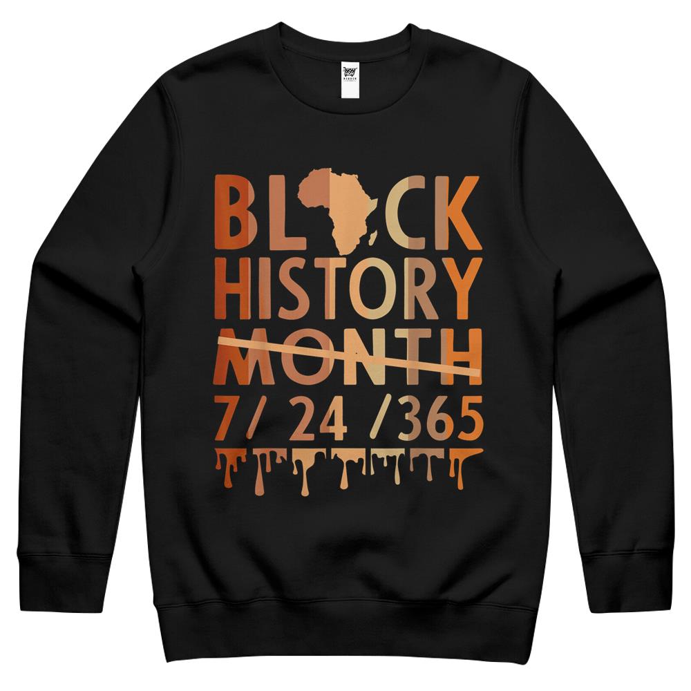 Black History Month 2022 Black History 365 Melanin Pride Crewneck Sweatshirt