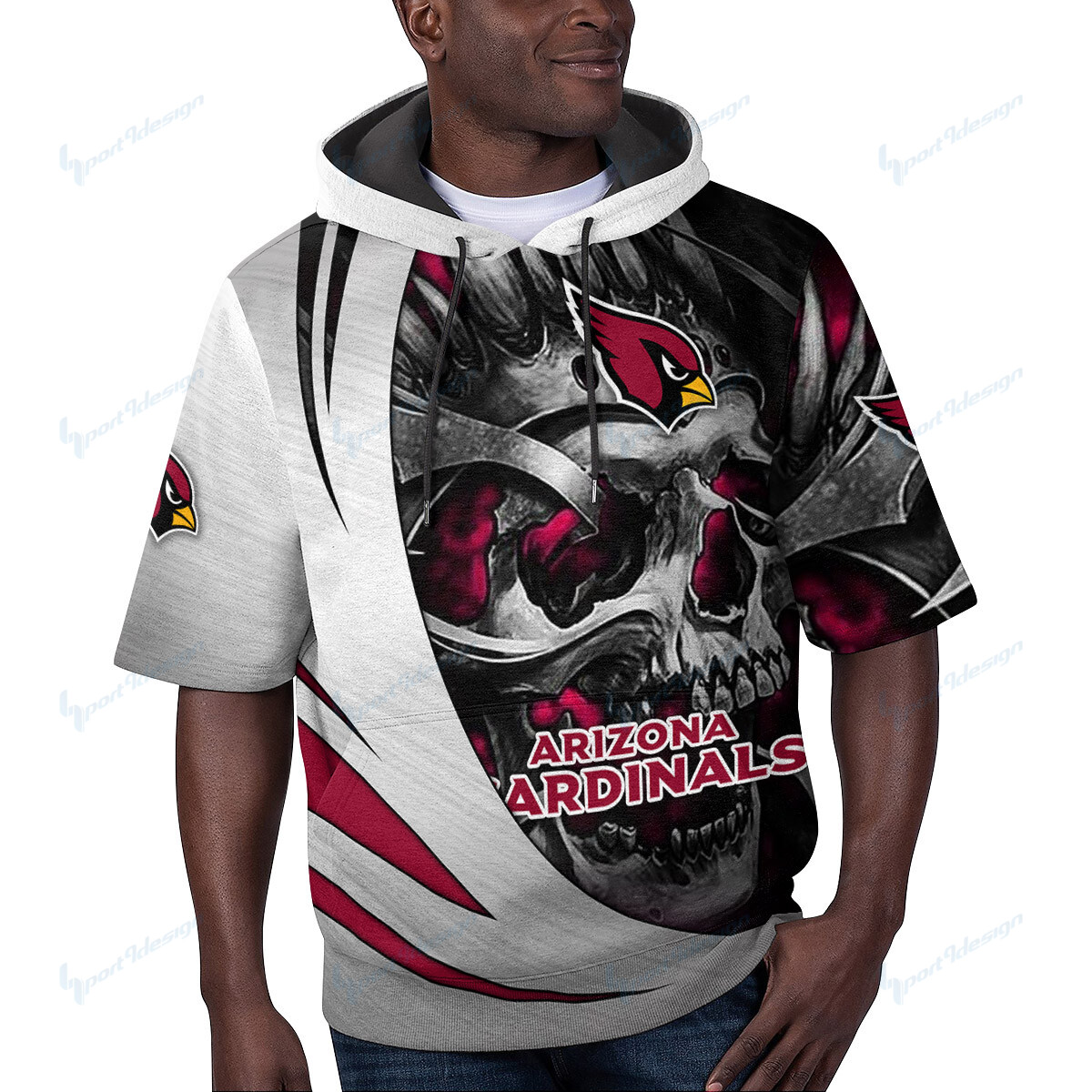 Arizona Cardinals Short Sleeve Hoodie Bg64