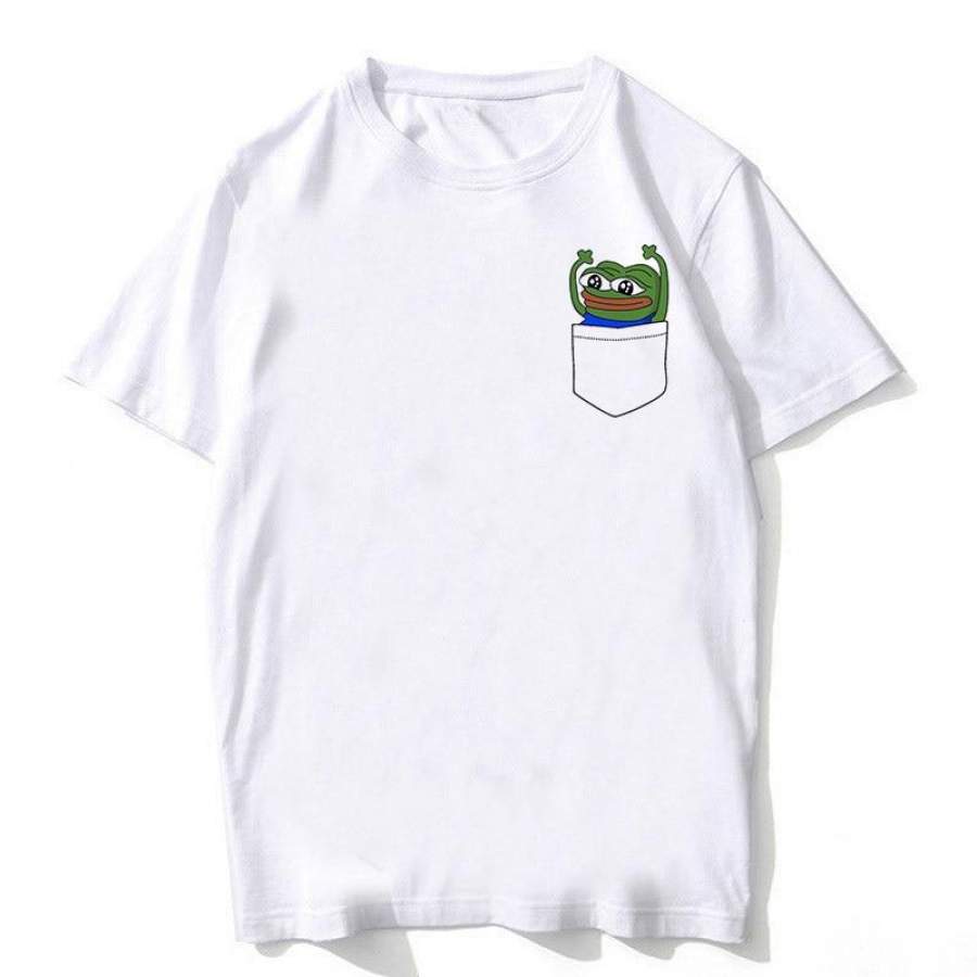 Sumer Hot Meme Pepe Frog T Shirt Men Summer Fashion Sad Frog Pepe Tshirt Printed T-shirt Casual Short Sleeve O-Neck Pepe Shirt