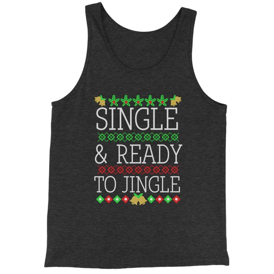 Single And Ready To Jingle Ugly Christmas Jersey Tank Top for Men