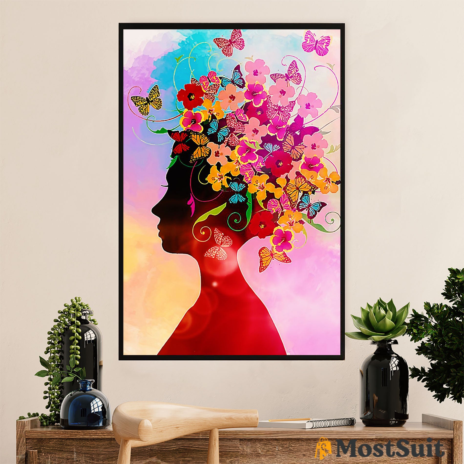 African American Afro Poster | Gift For Black Girl | Juneteenth Day Room Wall Art – Beautiful Mind