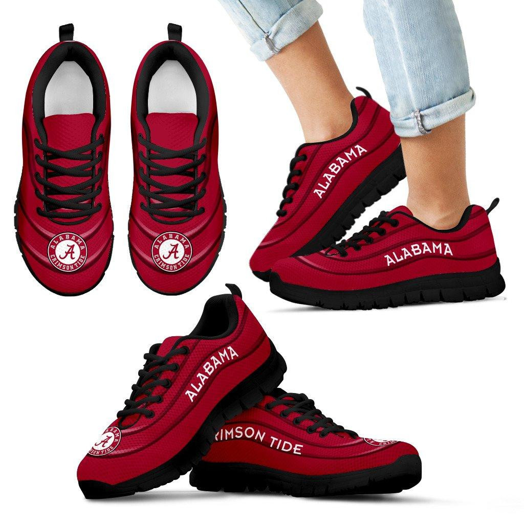 Alabama Crimson Tide Sneakers Wave Red Floating Pattern Running Shoes For Men Women