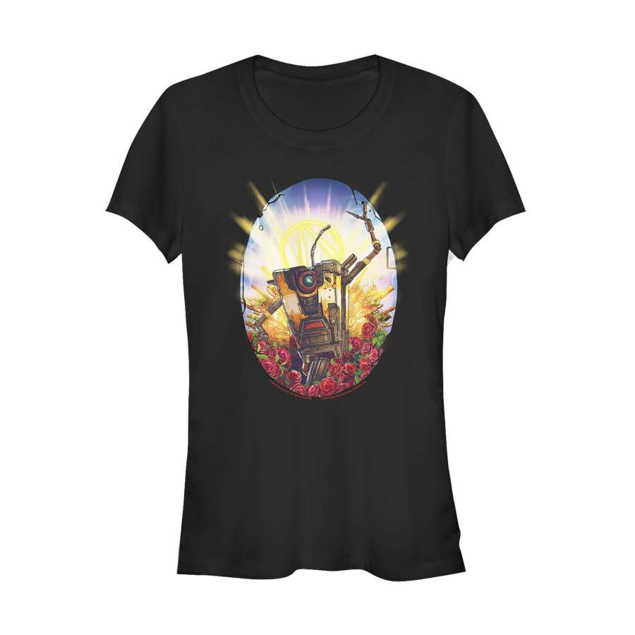 Borderlands 3 Junior’s Floral Claptrap Robot  T Shirt