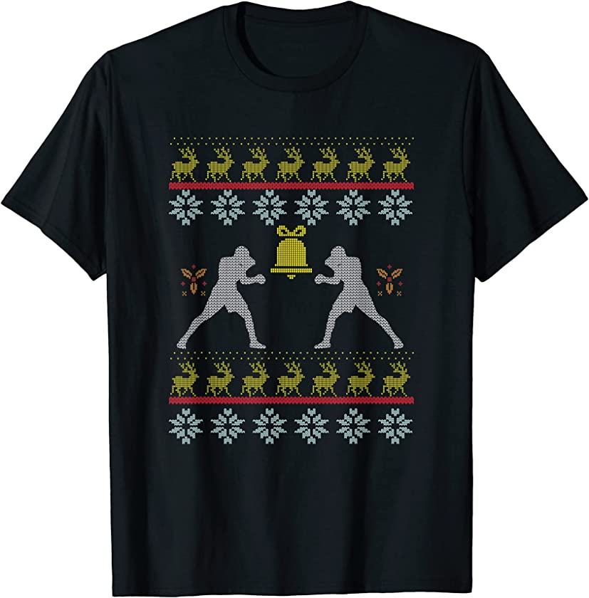 Ugly Christmas Boxer Boxing Fight X-Mas Santa Claus New Year T-Shirt