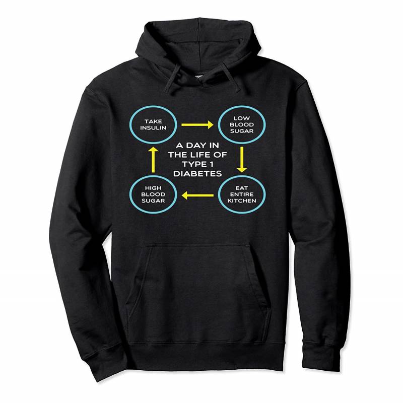 A day in the life of a type 1 diabetic diabetes awareness Pullover Hoodie