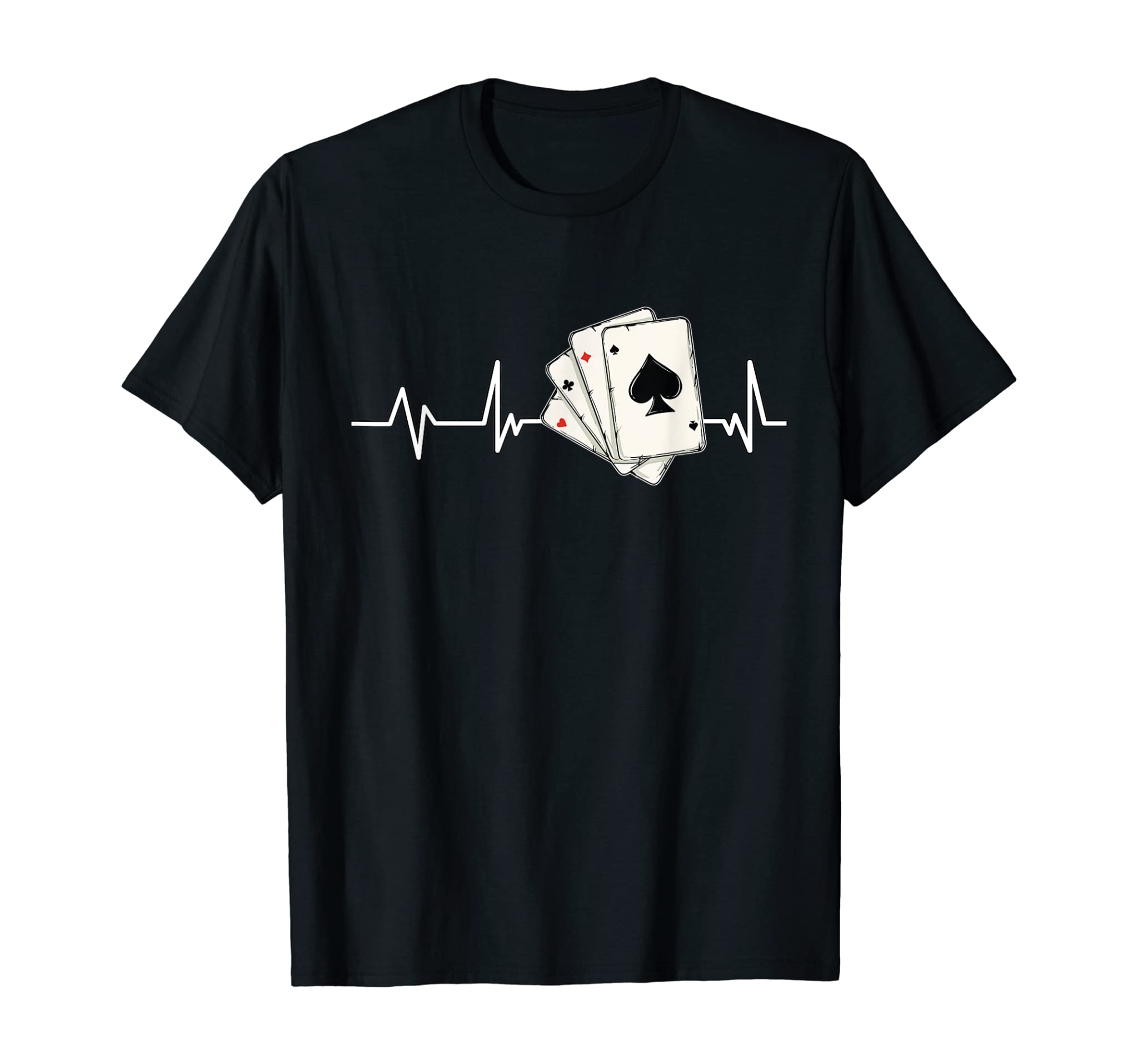 Poker Player Heartbeat EKG Gift Poker T-Shirt