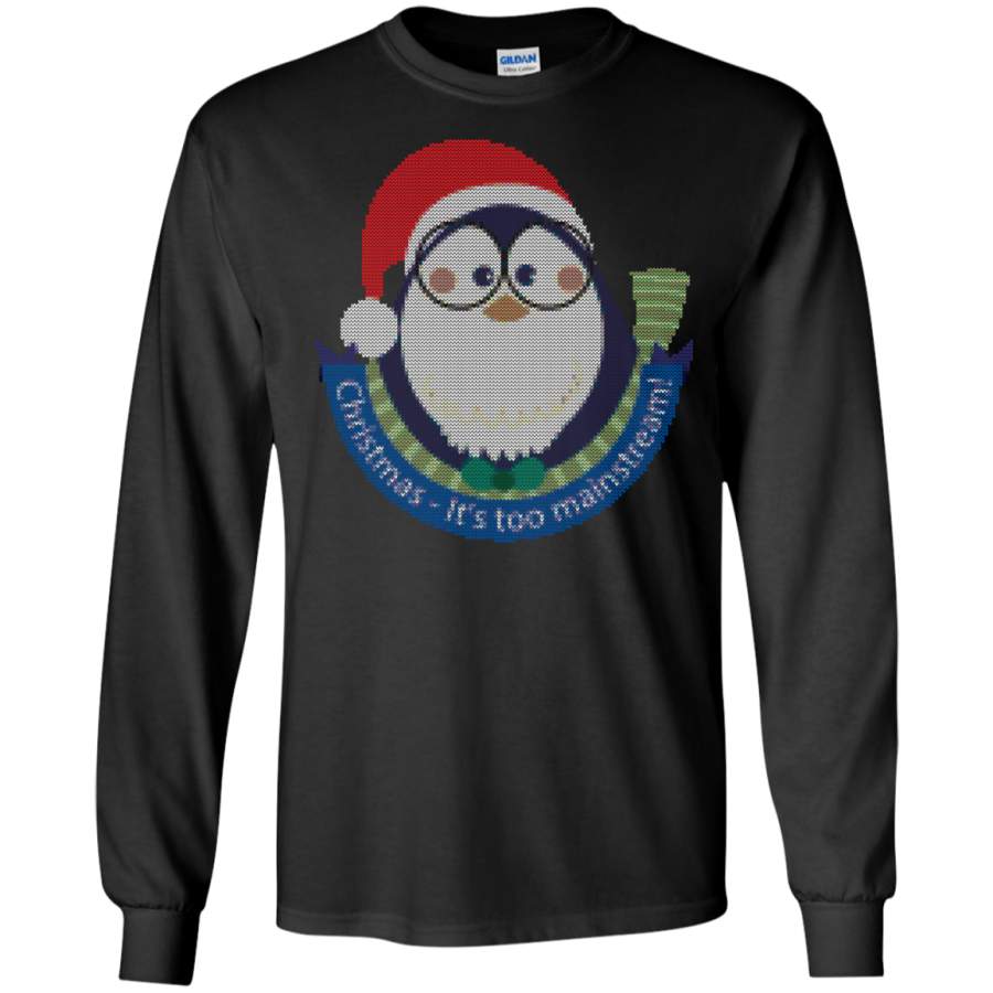 Christmas, penguin funny cute LS Ultra Cotton Tshirt