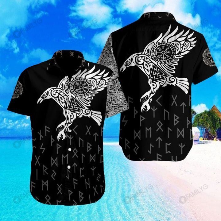 Viking Shirt – Ravens Of Odin Viking Hawaiian Shirt Summer Hawaiian For Men, Women, Couple