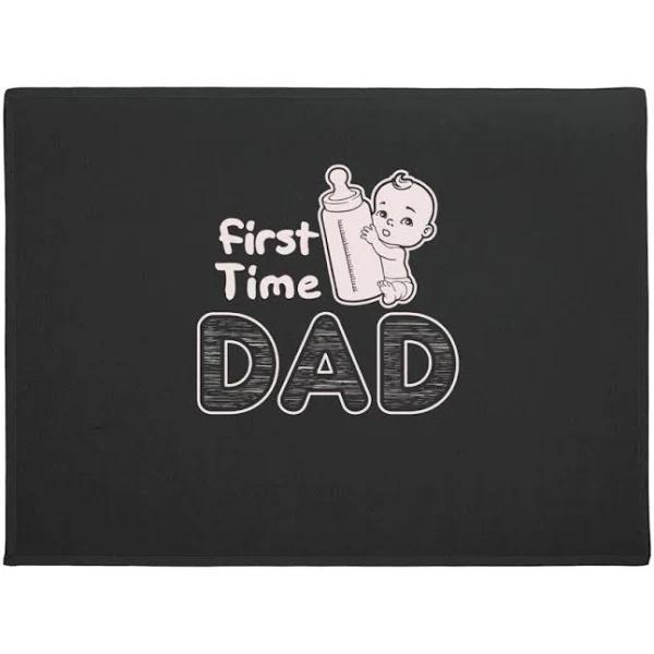 Father’S Day First Time Daddy  Floor Rug Housewarming Gift Home Living Home Decor Funny Indoor Outdoor Doormat Floor Mat Funny Gift Ideas