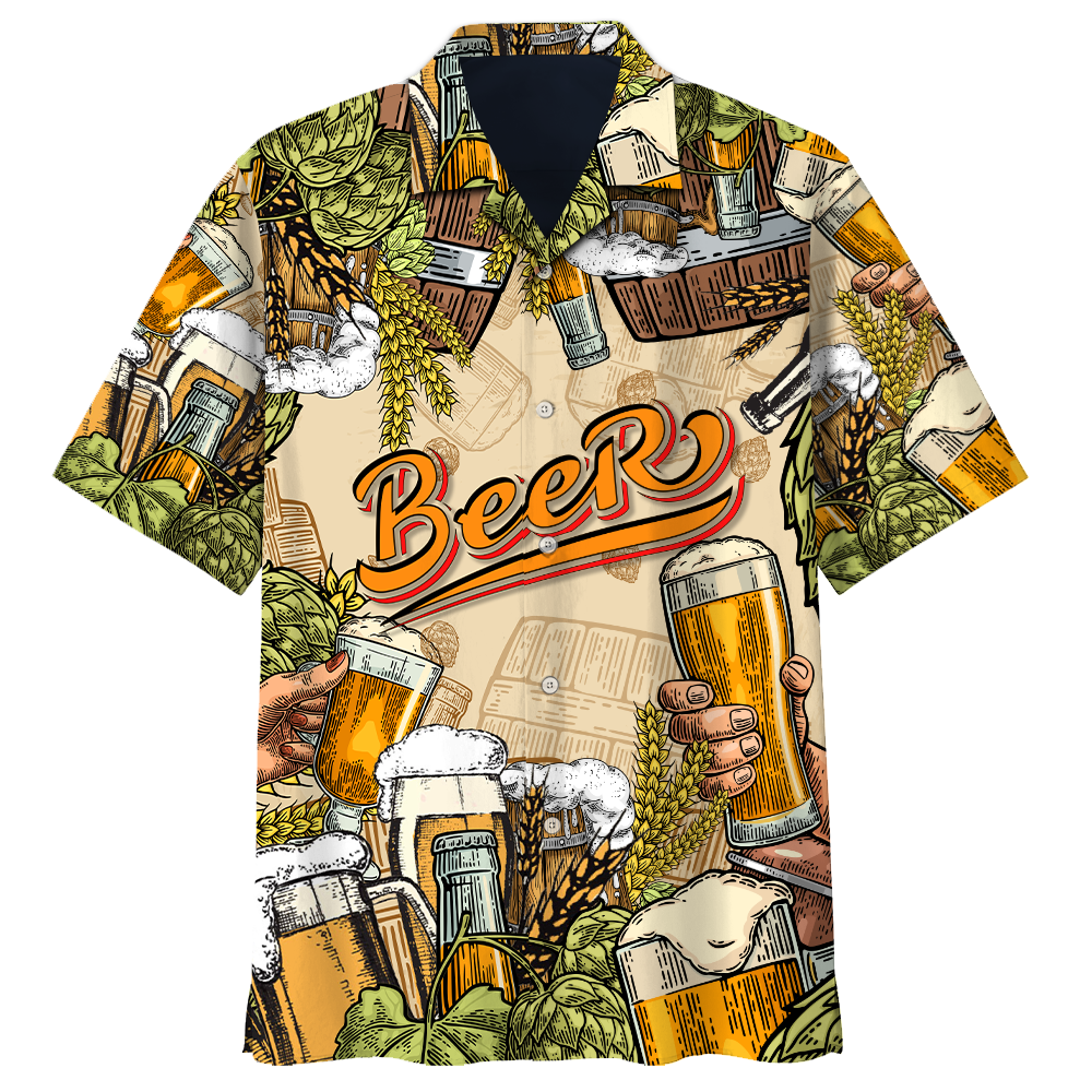 Beer Hawaii Shirt Cups With Oats Aloha Ha64747