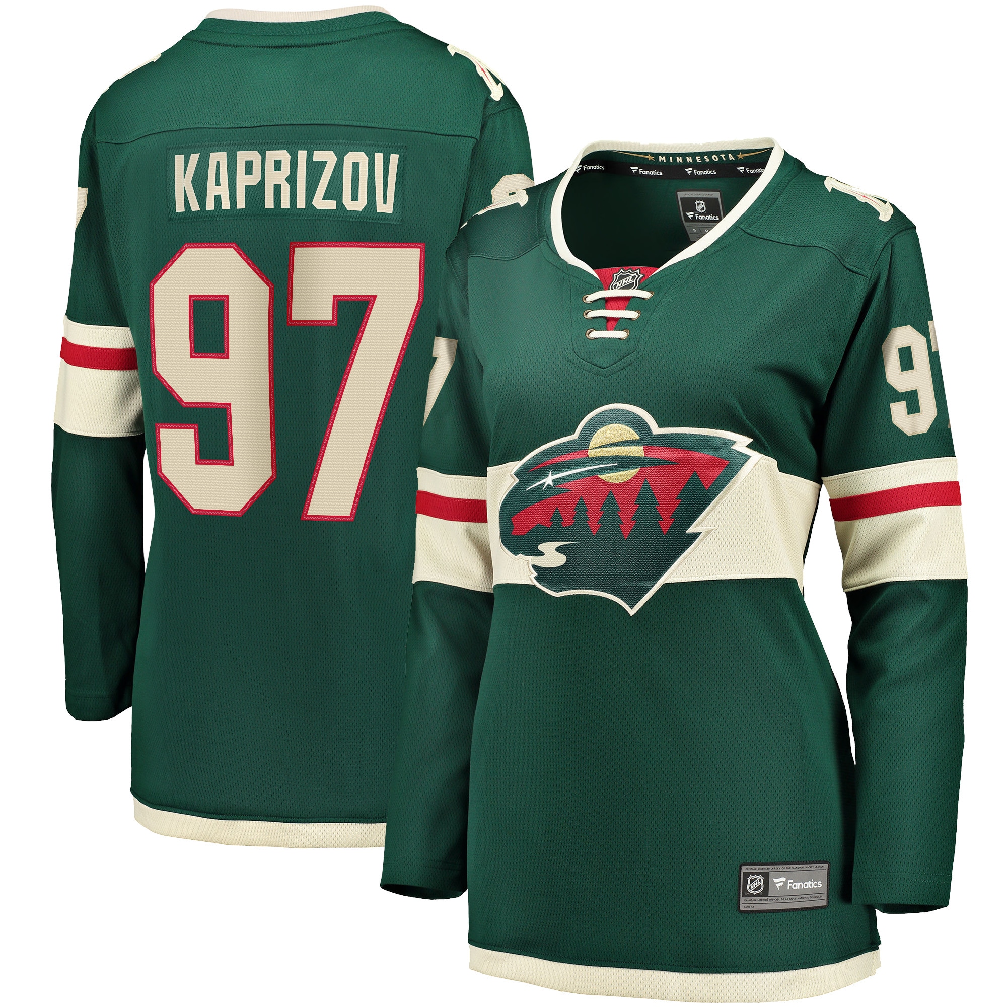 Kirill Kaprizov Minnesota Wild Branded Women's Home Breakaway Replica Jersey – Green