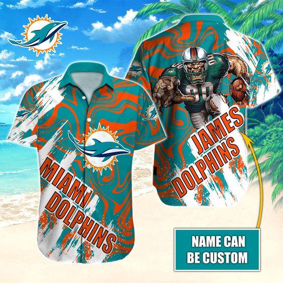 Miami Dolphins Nfl Hawaiian Shirt Custom Name V1