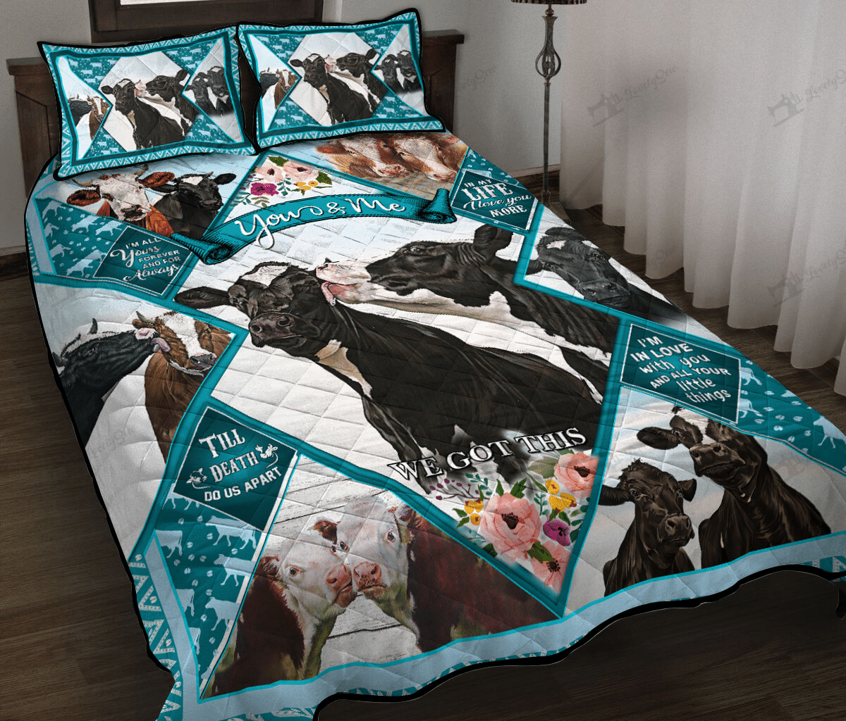 You And Me-Cow Quilt Bed Set & Quilt Blanket DVE21011301-DVQ21011301