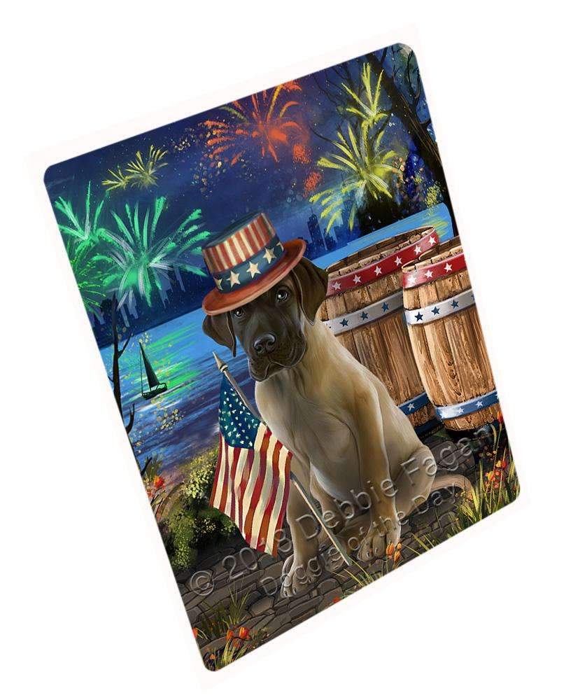 4Th Of July Independence Day Fireworks Great Dane Dog At The Lake Blanket Blnkt74847