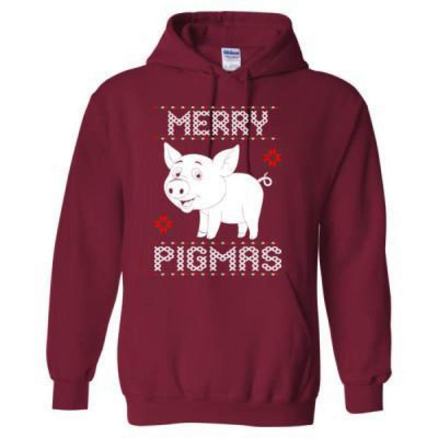 AGR Merry Pigmas Ugly Christmas Sweater – Heavy Blend™ Hooded Sweatshirt