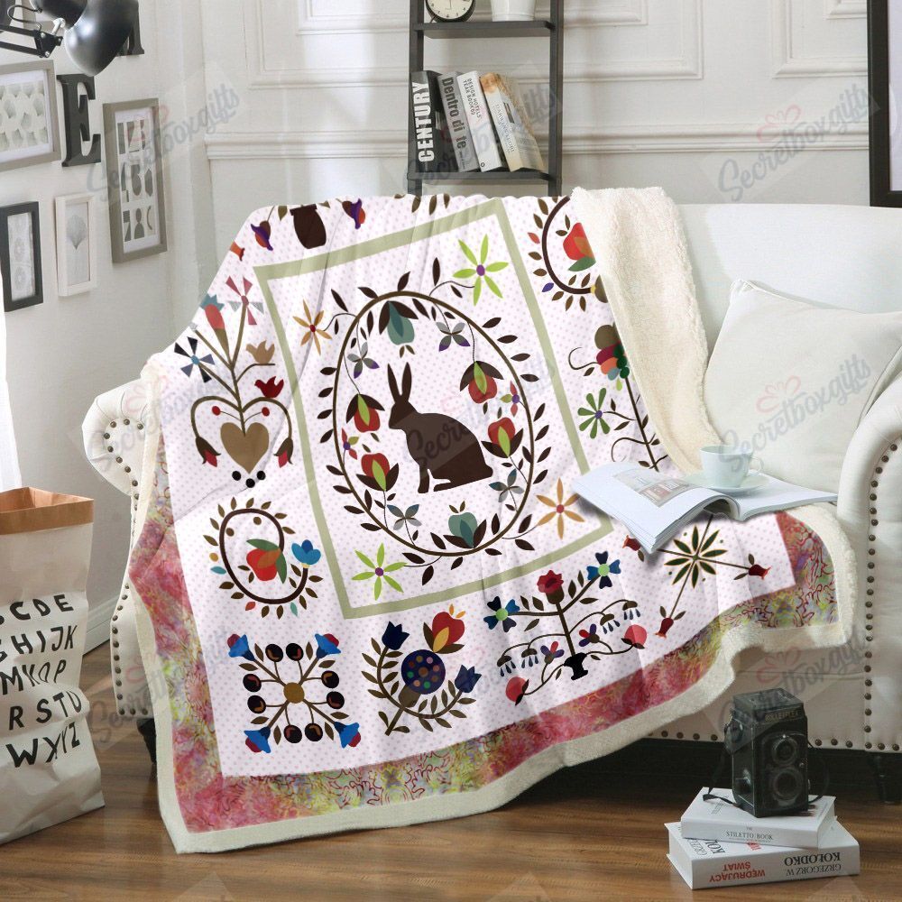 Bunny And Flowers Gs-Cna1109 Fleece Blanket