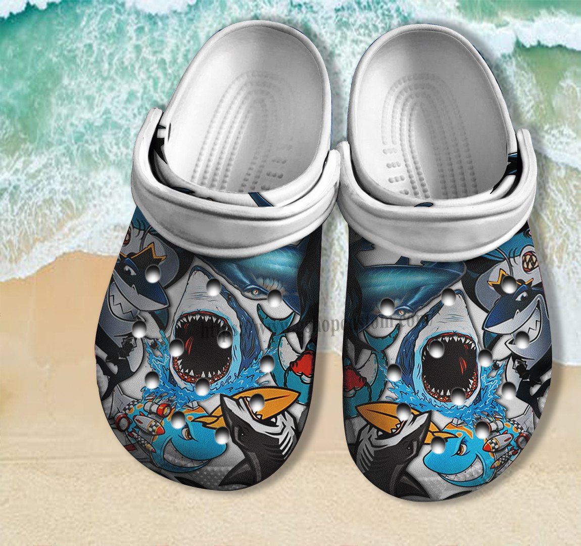 Shark Club Ocean Beach Crocs Shoes For Men Father Day Gift- Shark Lover Beach Summer Shoes Croc Clogs Customize – Cr-Ne0153 – Gigo Smart