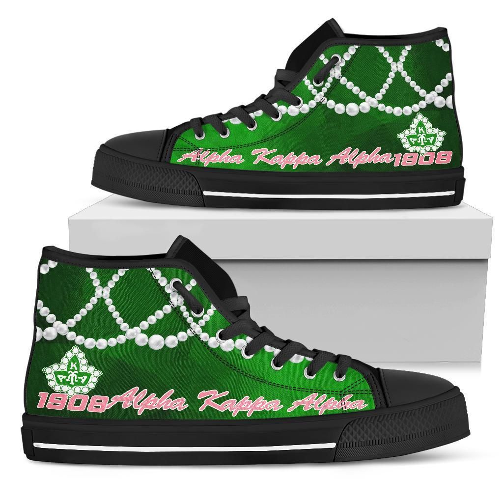 Sigma Gamma Rho K.H Pearls Green High Top Shoes