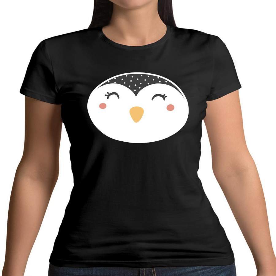 Smiley Face Penguin Womens T-Shirt