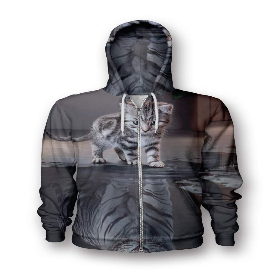 Kitten Reflections Zip Hoodie