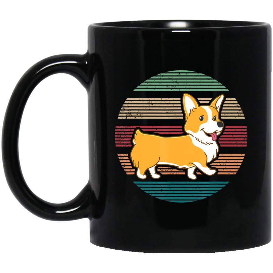 Corgi Lover Gift Vintage Retro Corgi Black Mug Pet Owner, Dog Dad Mom Lover, Best Friends Gifts Funny Sayings Slogan Cute