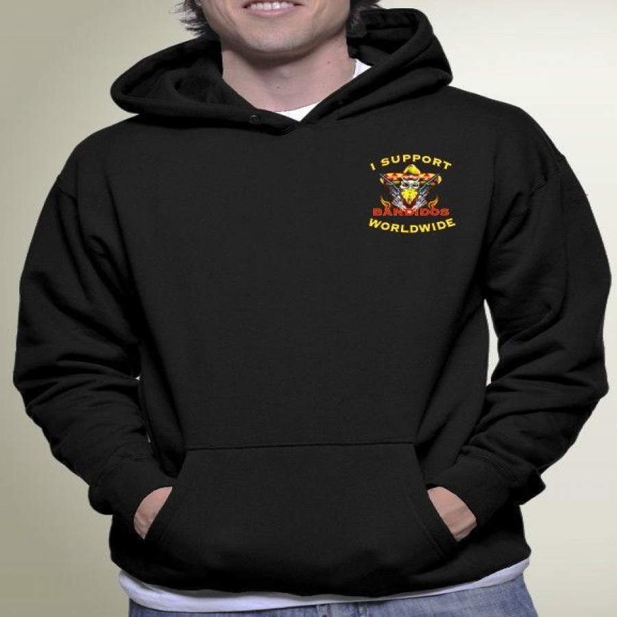 Hoodie Bandidos Worldwide Gang Motorcycle Club Black Hoodie Size S-3Xl Custom Men’S Pullover Hoodie Sweatshirt