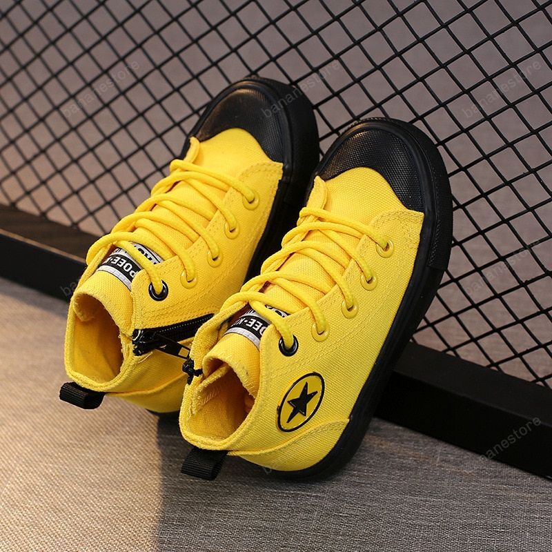 Fashion Children Sneakers Casual High Gang Kids Sneakers Canvas Girls ...