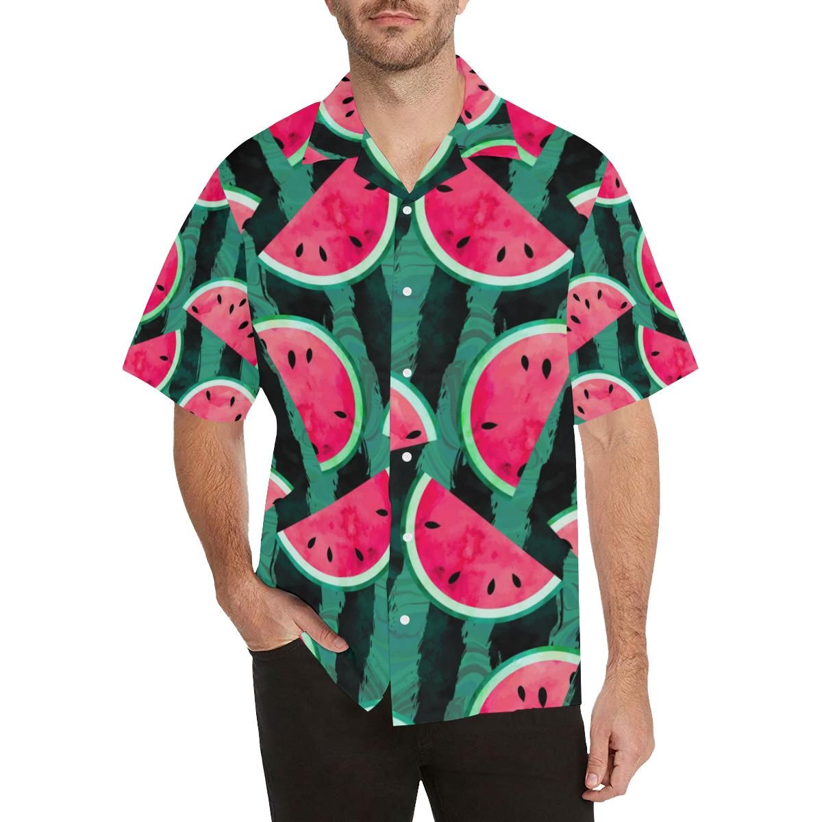 Watermelon Pattern Men’s All Over Print Hawaiian Shirt