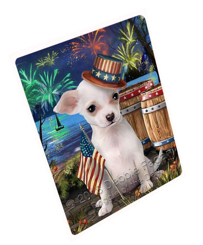 4Th Of July Independence Day Fireworks Chihuahua Dog At The Lake Blanket Blnkt76161