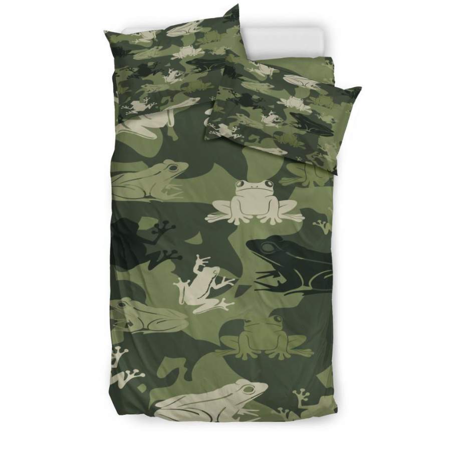 Quilt Camo Frog Bedding – Duvet Cover And Pillowcase Set