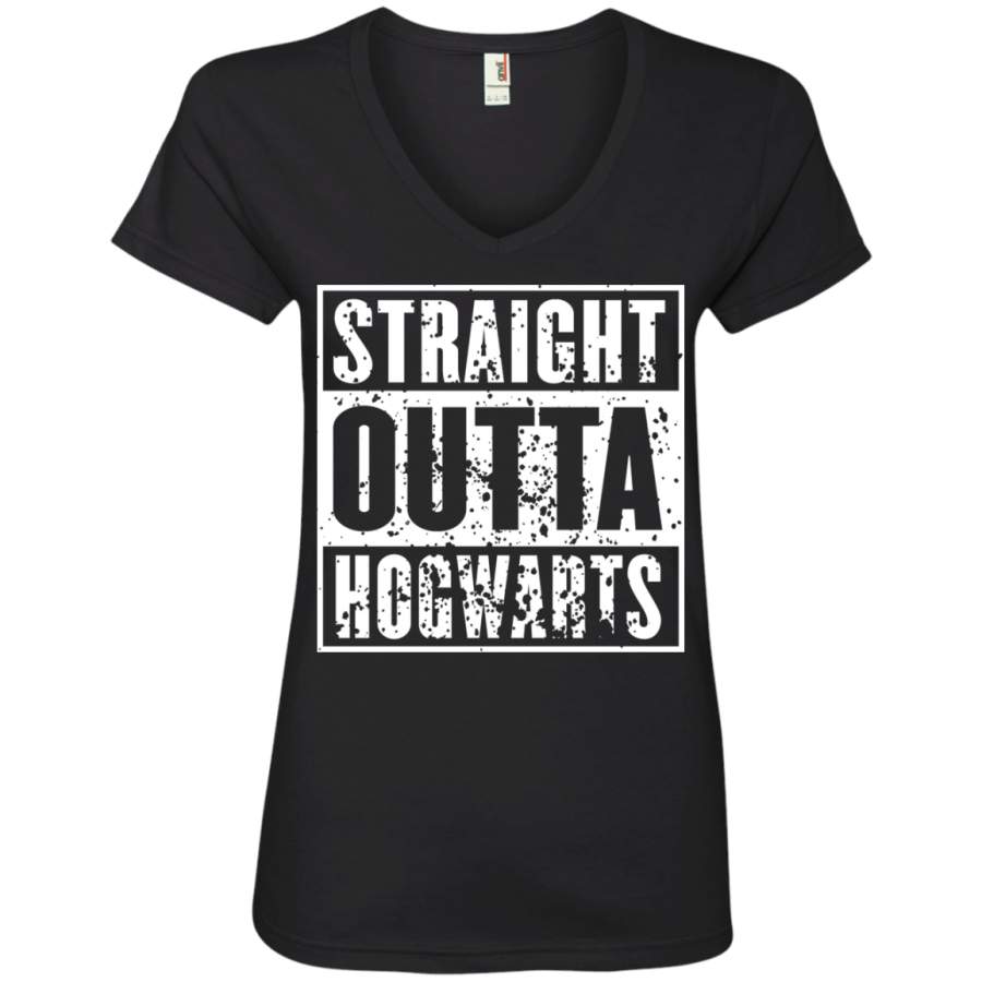 Straight Outta Hogwarts Ladies' V-Neck T-Shirt - ReadingLLC
