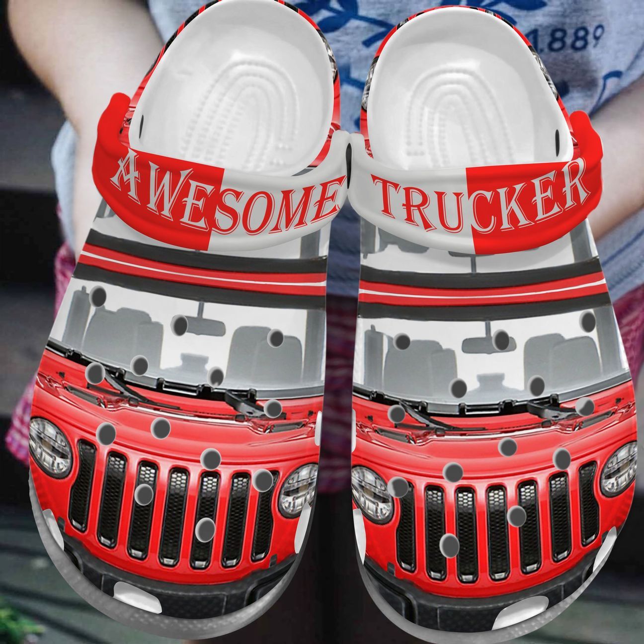 Trucker Personalized Clog, Custom Name, Text, Color, Number Fashion Style For Women, Men, Kid, Print 3D Awesome Trucker