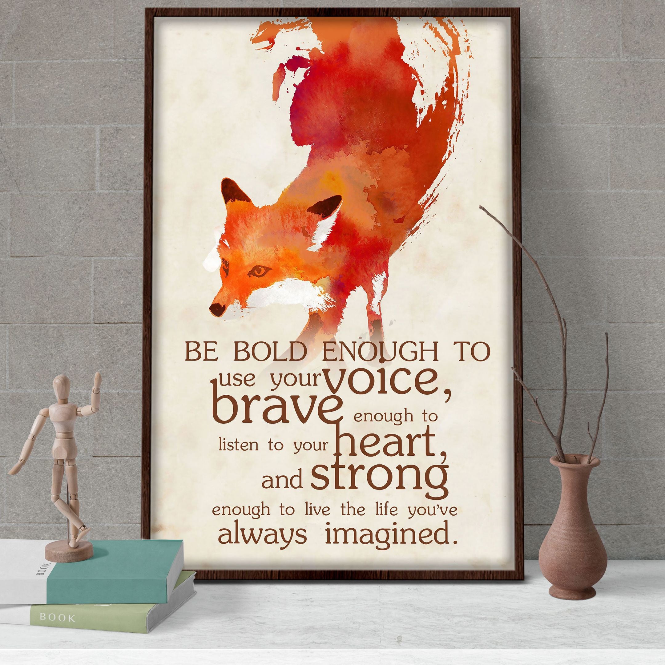 Fox Poster – Be Bold Enough To Use Your Voice Canvas Home Décor Birthday Christmas Gifts For Men Boy – Gigo Smart