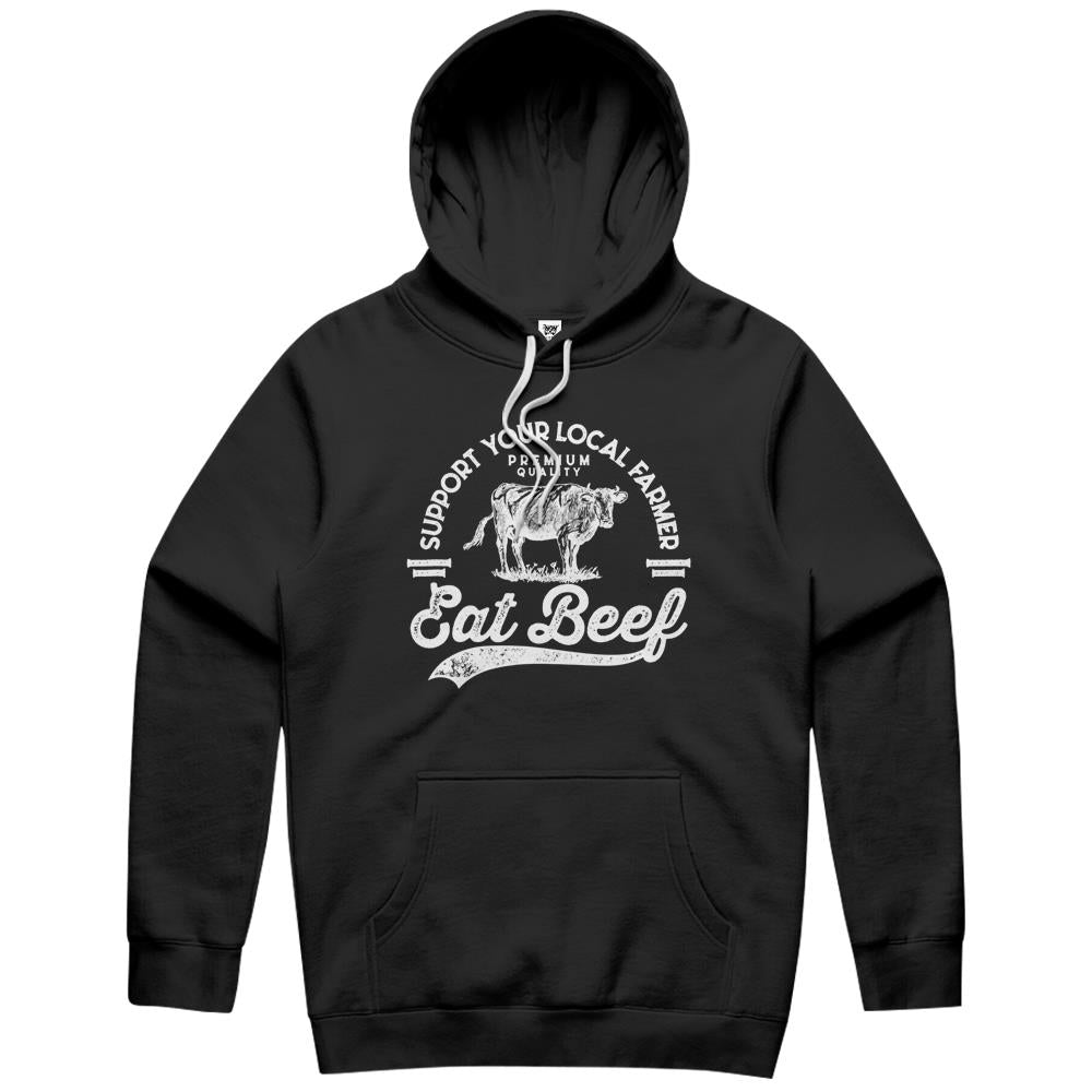 Support Local Farmers Farming Farmer Market Buy Eat Beef Hoodie