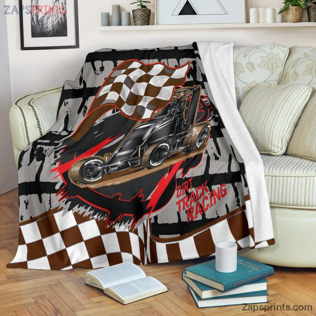 Gift For Racing Lover – Dirt Racing Non Wing Sprint Car Blanket – Gift For Friends