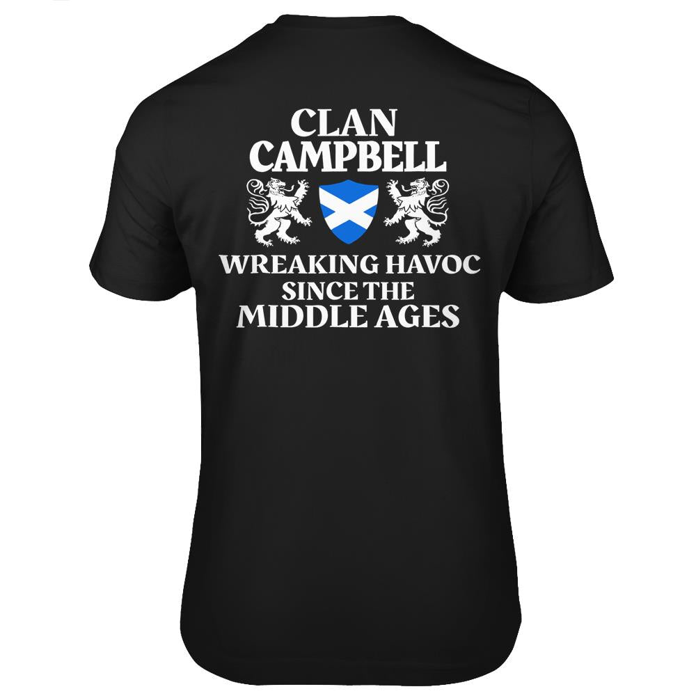 Campbell Scottish Family Clan Scotland T Shirts Print On Back