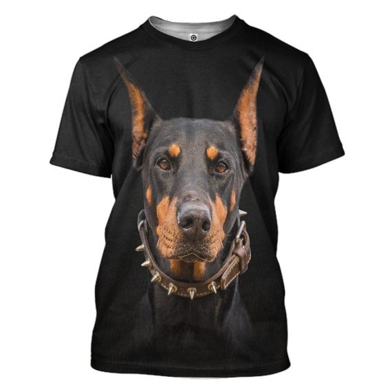 3D Doberman Pinscher Dog Front And Back All Over Print Unisex Tshirt For Dog Lovers