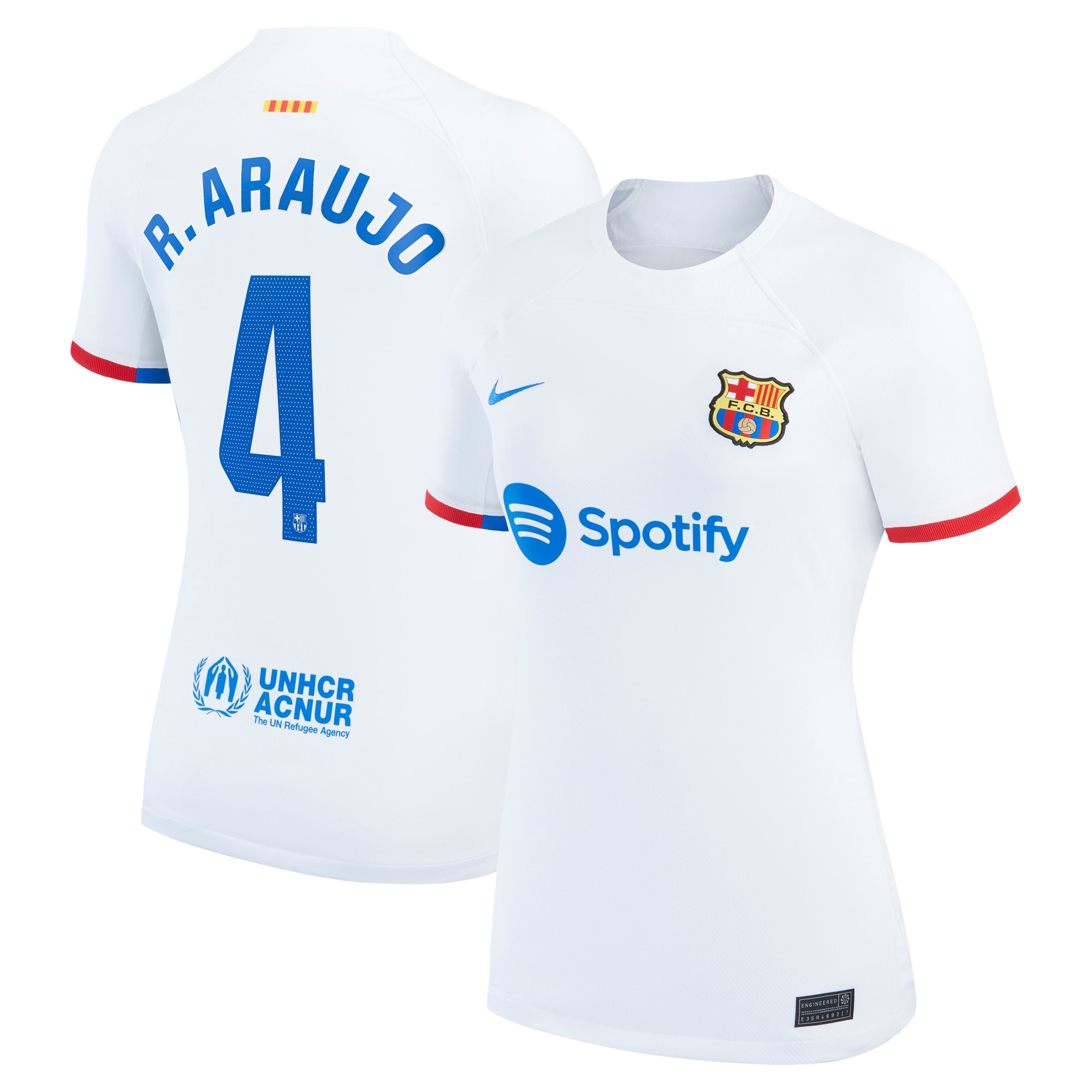 Ronald Araujo Barcelona Women's 2023/24 Away Replica Jersey – White