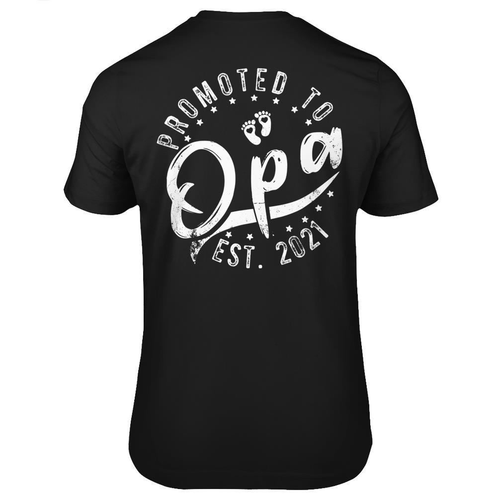 Mens Christmas Father’S Day Gifts Promoted To Opa Est 2021 T Shirts Print On Back