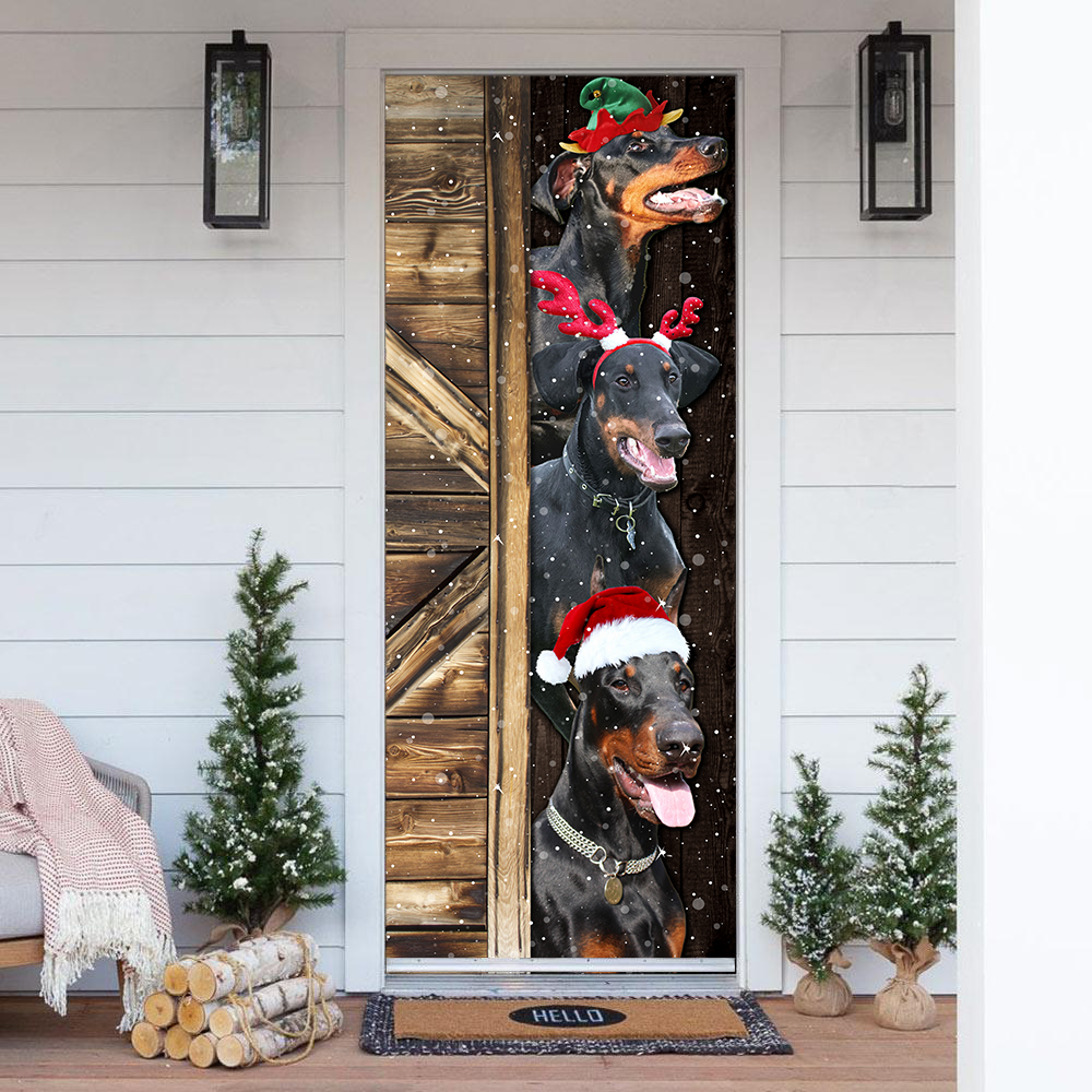 Tmarc Tee Doberman Door Cover Christmas Gift Home Decor