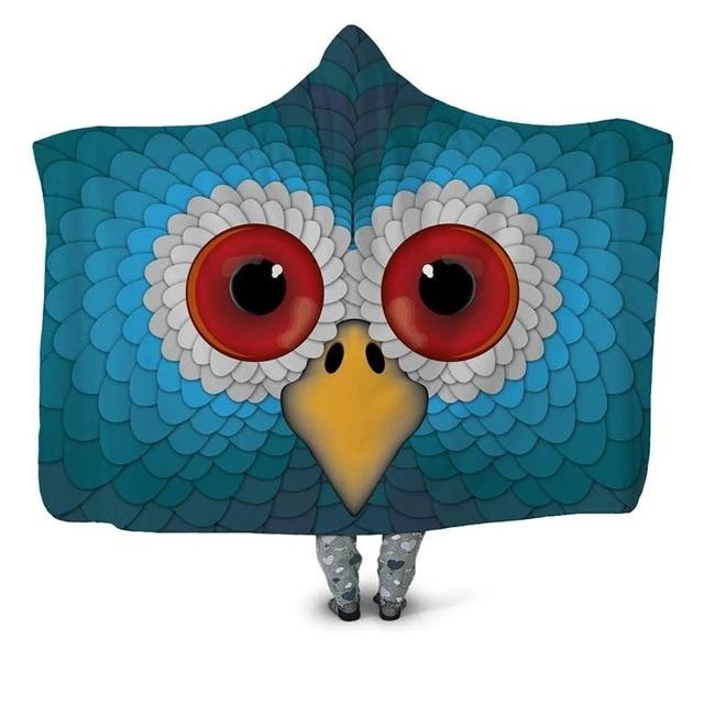 Cartoon Owl Blanket Hoodie