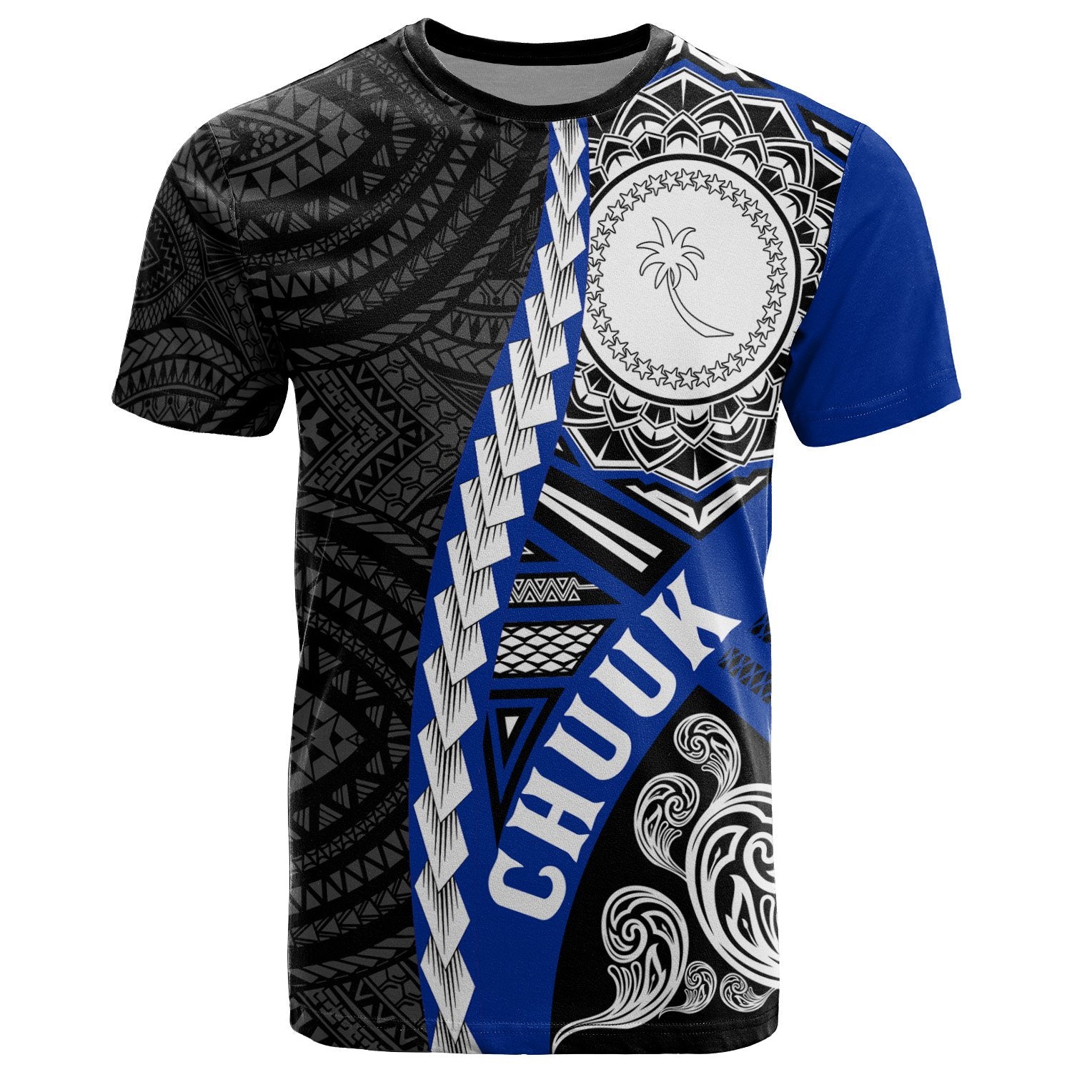 Chuuk Micronesia T-Shirt - Wave Tattoo Flag Style - TattoosCafe